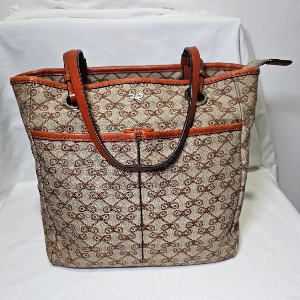 Anya Hindmarch Nevis Handbag in Signature Bow Canvas